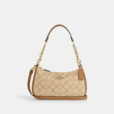 Coac_h Teri Shoulder Bag In Signature Canvas Dual Belts With OG Box 444