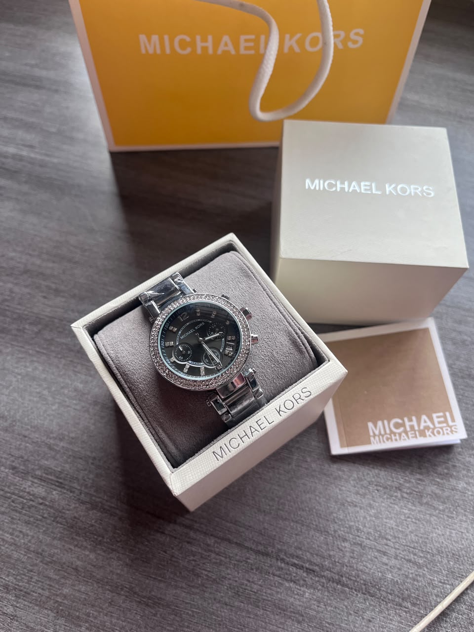 MK Parker Silver Chain Black Dial (Festive/Wedding Season Collection)