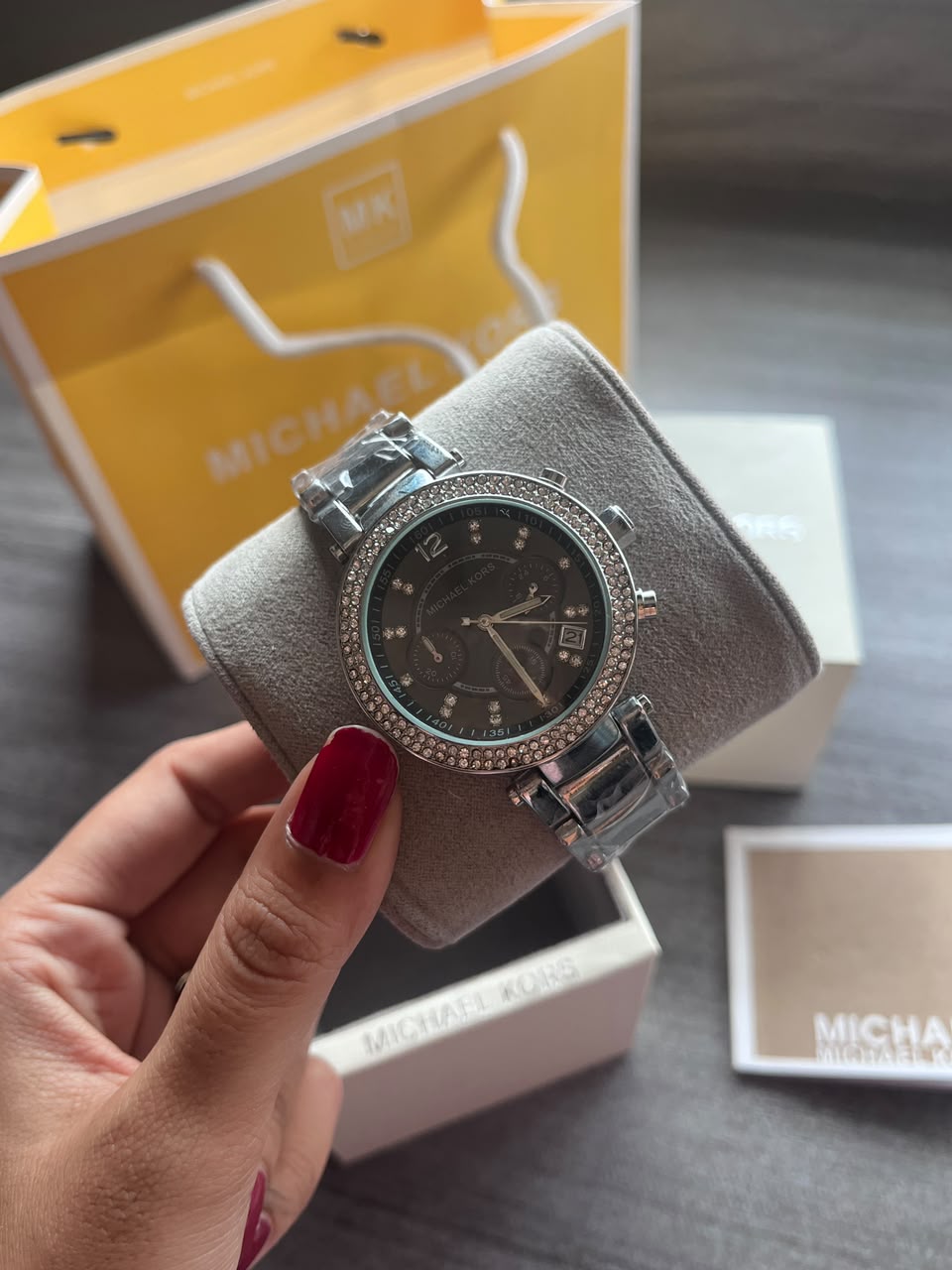 MK Parker Silver Chain Black Dial (Festive/Wedding Season Collection)