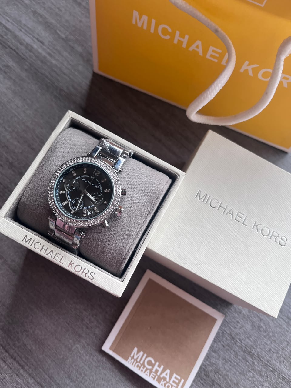 MK Parker Silver Chain Black Dial (Festive/Wedding Season Collection)