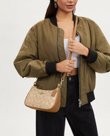 Coac_h Teri Shoulder Bag In Signature Canvas Dual Belts With OG Box 444