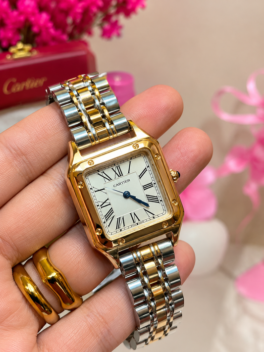 C Dual Tone Chain Watch for Women