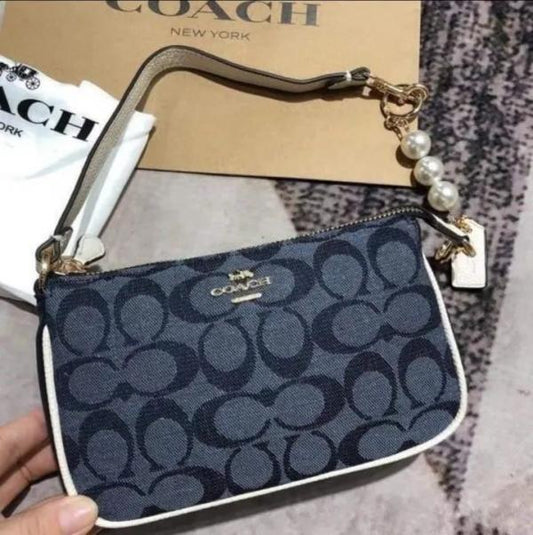 Coach_Nolita_19_Denim-Wht_With_OriginalBox_DustCover_ChainBelt_PearlCharm